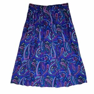 Vintage Boho Paisley Print Side Pockets Skirt